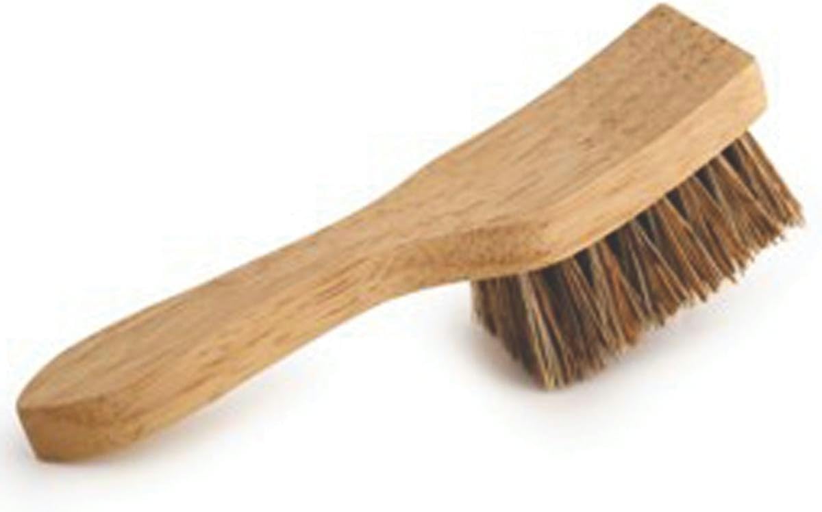 Desert Equestrian hoof cleaning brush front view natural wood handle