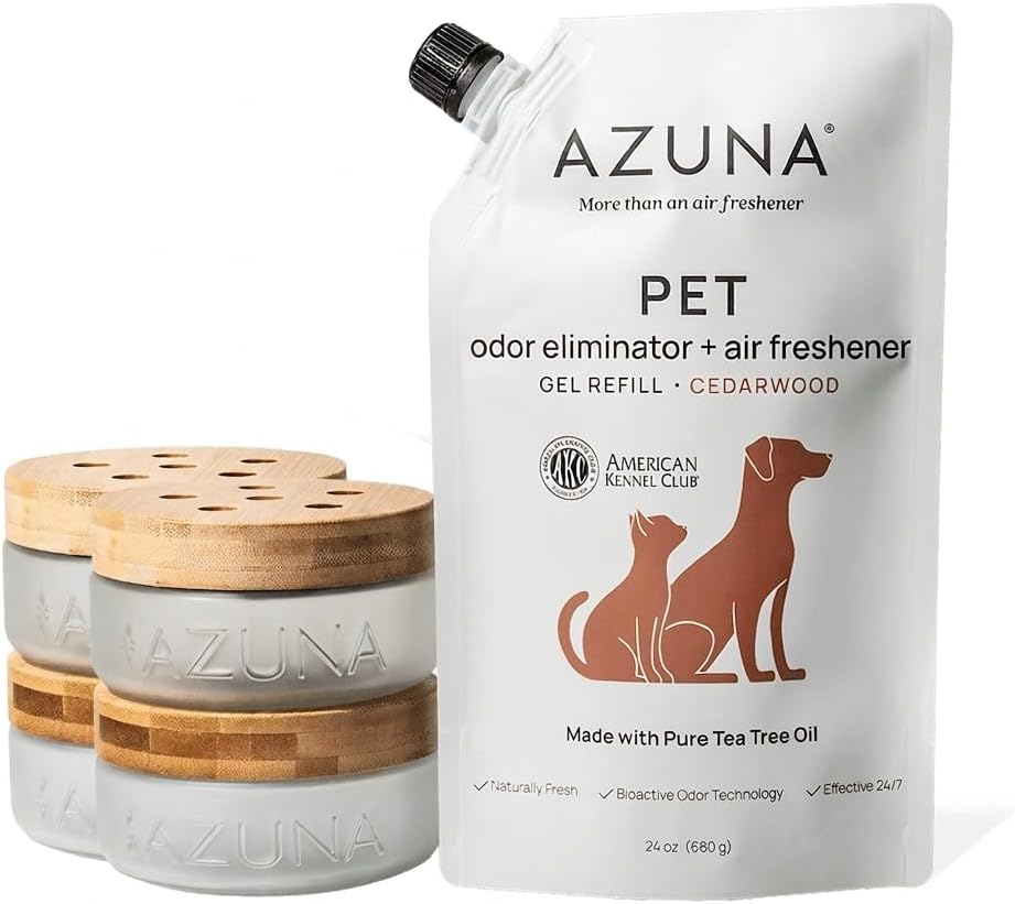 Azuna Pet Odor Eliminator for Strong Odor Gel | Plant Powered Australian Tea Tree Oil | Dog and Cat Room Deodorizer | Child and Pet Safe Air Fresheners for home | Cedarwood Scent | 8oz Pod - Image 10