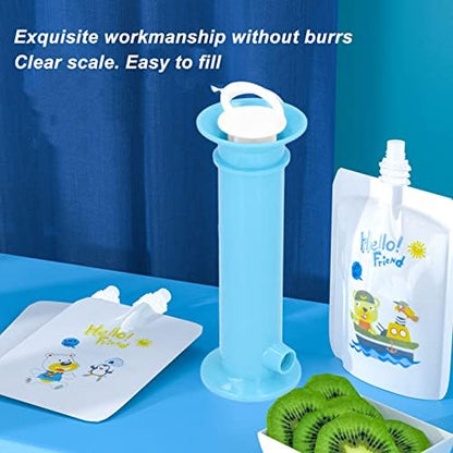 Safe bisphenol A free manual food pouch filling kit components