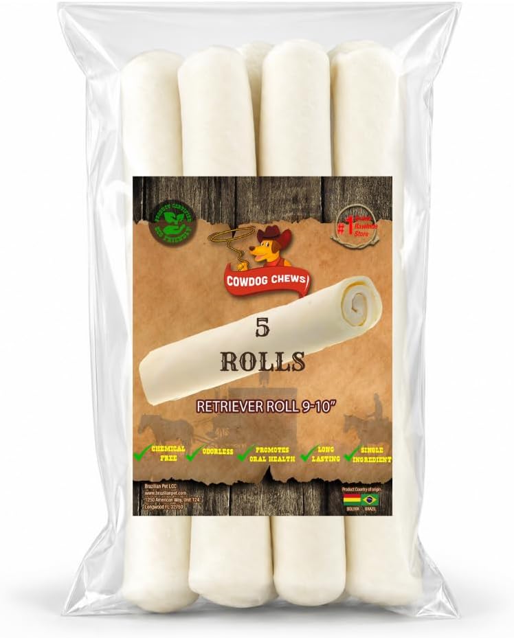 All natural rawhide retriever rolls 20 count bulk bundle