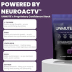 Unmute plant based confidence supplement pouch containing 30 berry flavored gummies