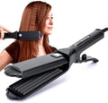 TOHUAN corrugated iron hair crimper front view displaying wide styling plates