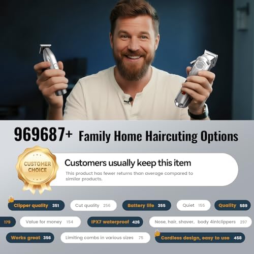 Digital LED display screen on the handle of the Jack and Rose men hair clipper