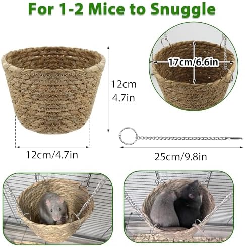 All season breathable grass hammock for rats and sugar gliders.