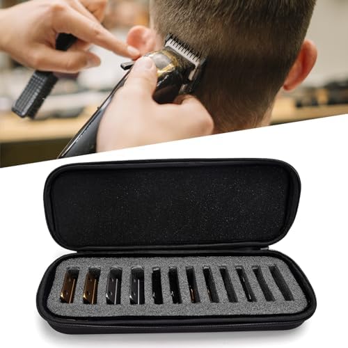 Compact travel setup featuring the professional grooming blade case placed next to salon workstation tools