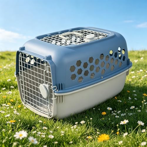Secure 24 inch pet transport cage for safe vet visits
