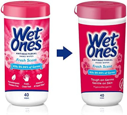 Wet Ones Antibacterial?Hand Wipes,?Fresh Scent Wipes | Antibacterial Wipes, Hand Sanitizer Wipes, Wet Ones Wipes, 40 ct. Canister - Image 3