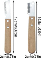 Stainless steel pet comb for cat and dog undercoat detangling.