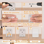 Heavy duty metal bands and mounting screws layout for childproof wall security anchors