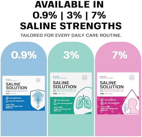 Sterile 3 percent saline solution vials for nasal irrigation