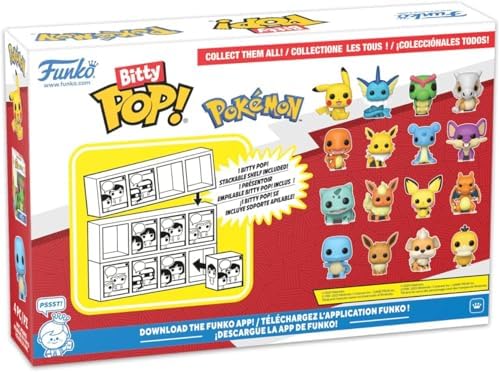 Close up view of the 0.9 inch Bulbasaur and Flareon Funko Bitty Pop figures