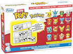 Pikachu and Vaporeon miniature vinyl figures standing on detached base lids