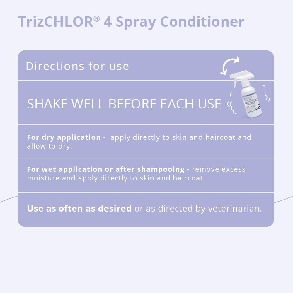 Chlorhexidine and TrizEDTA spray conditioner for pet dermatological support