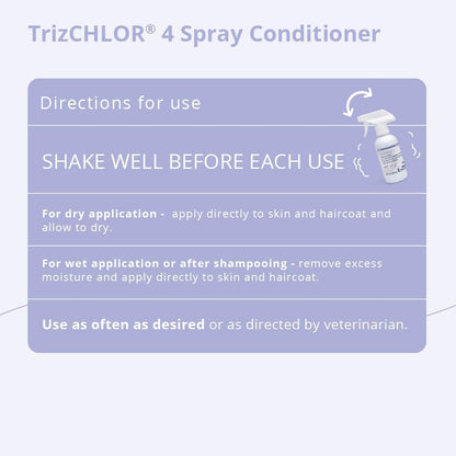 Chlorhexidine and TrizEDTA spray conditioner for pet dermatological support