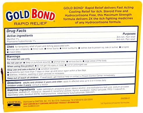USA imported Gold Bond Rapid Relief cream with Menthol and Aloe