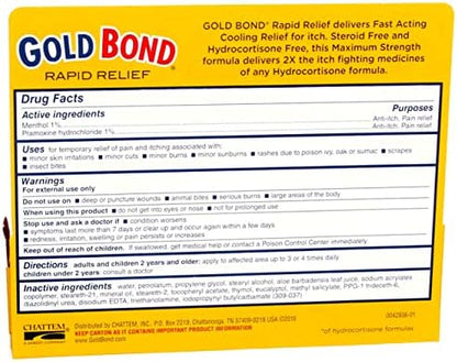 USA imported Gold Bond Rapid Relief cream with Menthol and Aloe
