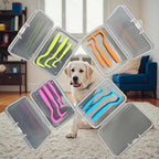 Three different sized blue tick removal hooks for pets