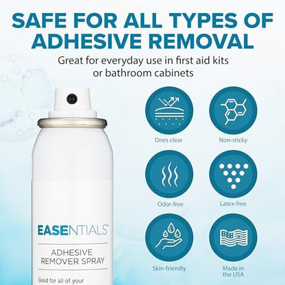 Quick drying medical adhesive solvent for diabetic sensors and surgical tapes