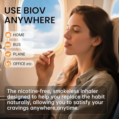 Collection of six multi-flavor smokeless inhalers for oral fixation support
