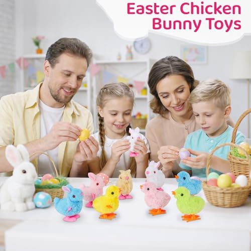 FEXXA toddler wind up animal toys collection in yellow blue pink and white colors