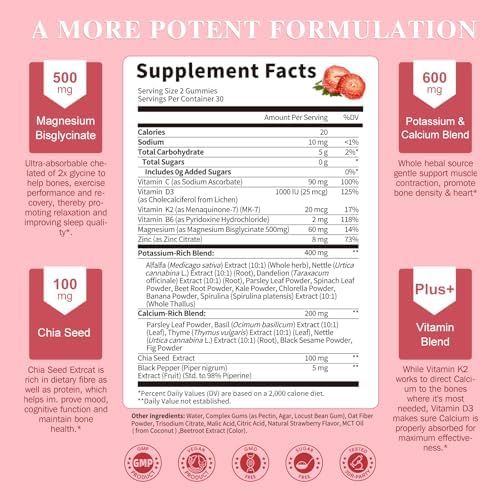 Lukaree 10 in 1 calm magnesium bisglycinate vegan chewables for leg cramps relief.