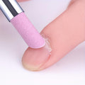W+H pumice stone nail file pack front view showcasing six pink quartz cuticle pusher pens for manicure prep.