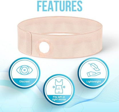 JJ CARE flexible abdominal brace showing the anti wrinkle stabilizing ribs detail.