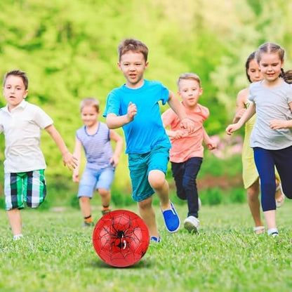 HyDren size 3 children football set showcasing the spider ball next to its portable inflation kit