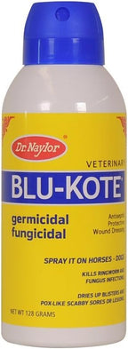 Dr. Naylor Blu-Kote 4 Fluid Ounce veterinary wound dressing label close up