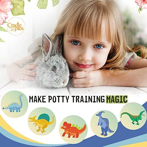 Close up of heat sensitive dinosaur potty training sticker