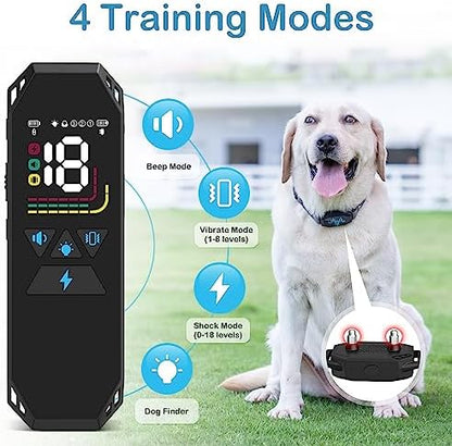 Dog Training Collar with Remote Control, 2500FT Coverage Range and 4 Training Modes, IP67 Waterproof Rechargeable E Collar for Dogs Training for All Breed - Image 3