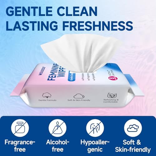 Individual travel sized mini pack of WOUSEDO intimate wipes for women.