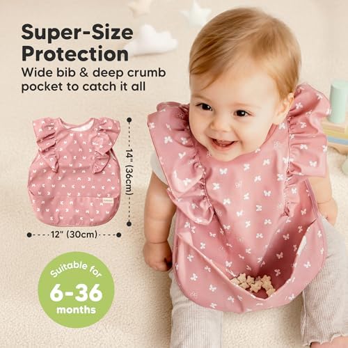 Close up of KeaBabies PROTech waterproof single layer fabric and ruffle details