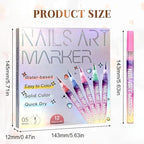 Artistic nail design created with 12 color marker kit
