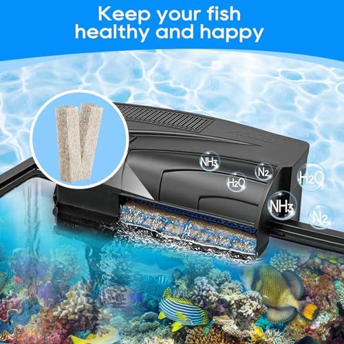 A clean fish tank environment achieved using premium ammonia absorbing sponge media.