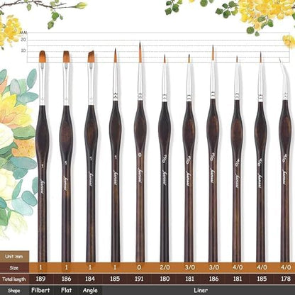 Complete packaging of the authentic Fuumuui eleven piece detail brush collection imported from the United States