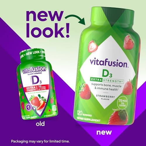 Vitafusion vitamin d3 gummy vitamins supplement facts nutrition label