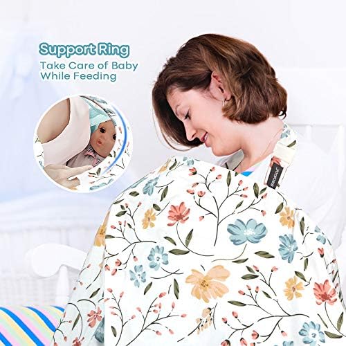 Mother using Yoofoss breastfeeding cover in public