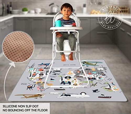 Close-up of the waterproof layer of the BABYBOET floor mat resisting spilled liquid.