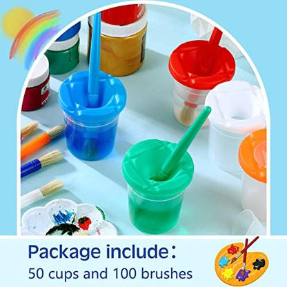 Close up view of the internal anti spill plug lid mechanism on the Gueevin toddler paint cup.