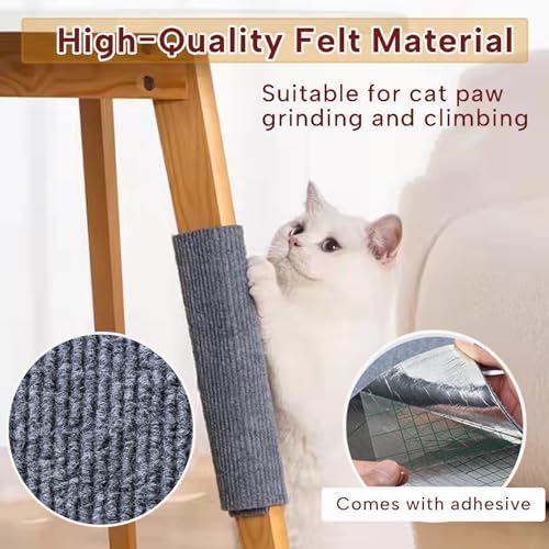 Eco friendly felt cat furniture protector being peeled off cleanly from wood