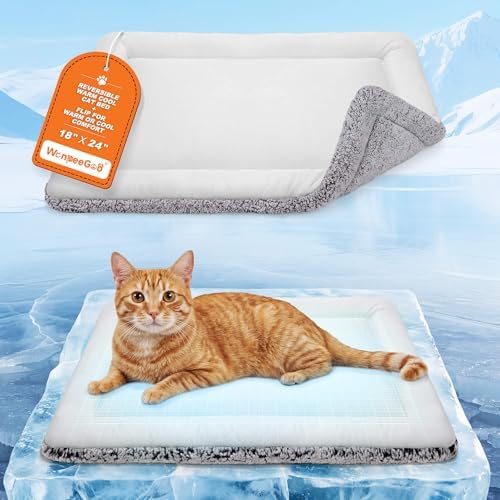 Cat Cooling Mat, Self Warming Cat Bed, Reversible Warm & Cooling Cat Bed, Winter Warm Cat Pad & Summer Cooling Cat Mat for Kittens & Small Dogs, Perfect for Crates, Beds & Sofas, Gray, 18" x 24" - Image 2
