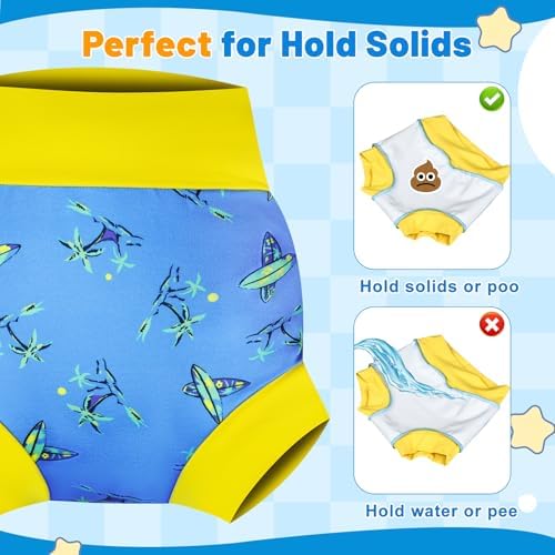 Three layers of waterproof swim diaper fabric detail