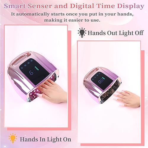 Bomoqing rechargeable nail lamp side profile with timer buttons
