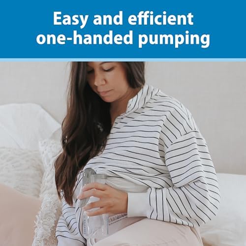 Side profile of the ergonomic handle on the Dr. Brown's manual breast pump.