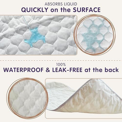 Back view showing the non slip waterproof backing of the reusable diaper changing pad cover protector