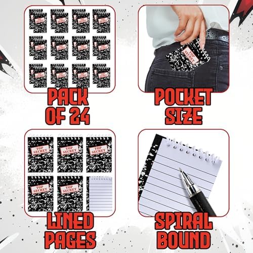 Children holding Bedwina spy notebooks for detective games