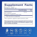 Pure Encapsulations Resveratrol supplement facts label panel