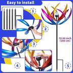Side profile of wind spinner showing 360 degree rotation mechanism