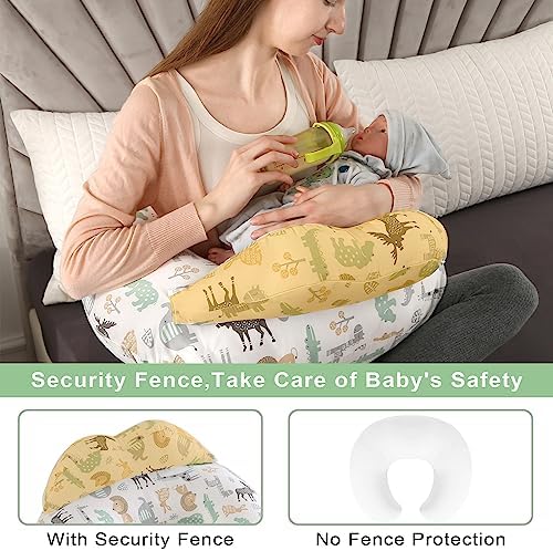 Mom using Battop nursing pillow for comfortable bottle feeding